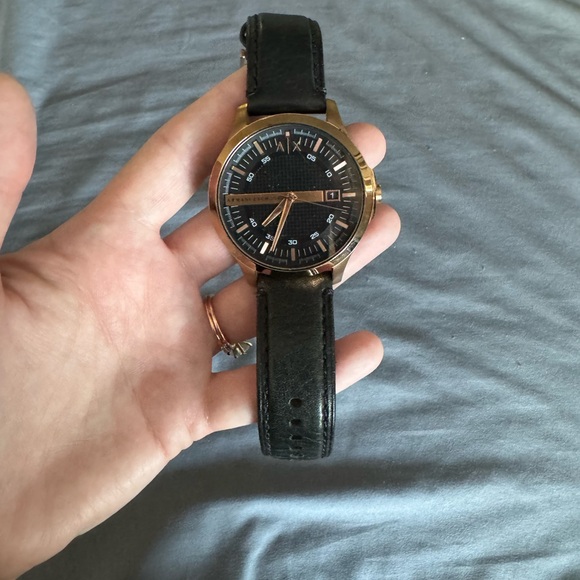 Armani Exchange Black and Gold Men's Watch - Picture 1 of 2